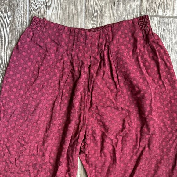 2/$18 SALE! Vintage Palazzo Wide Leg Pants Pink Geometric Boho Fairy Flowy M - Picture 3 of 11
